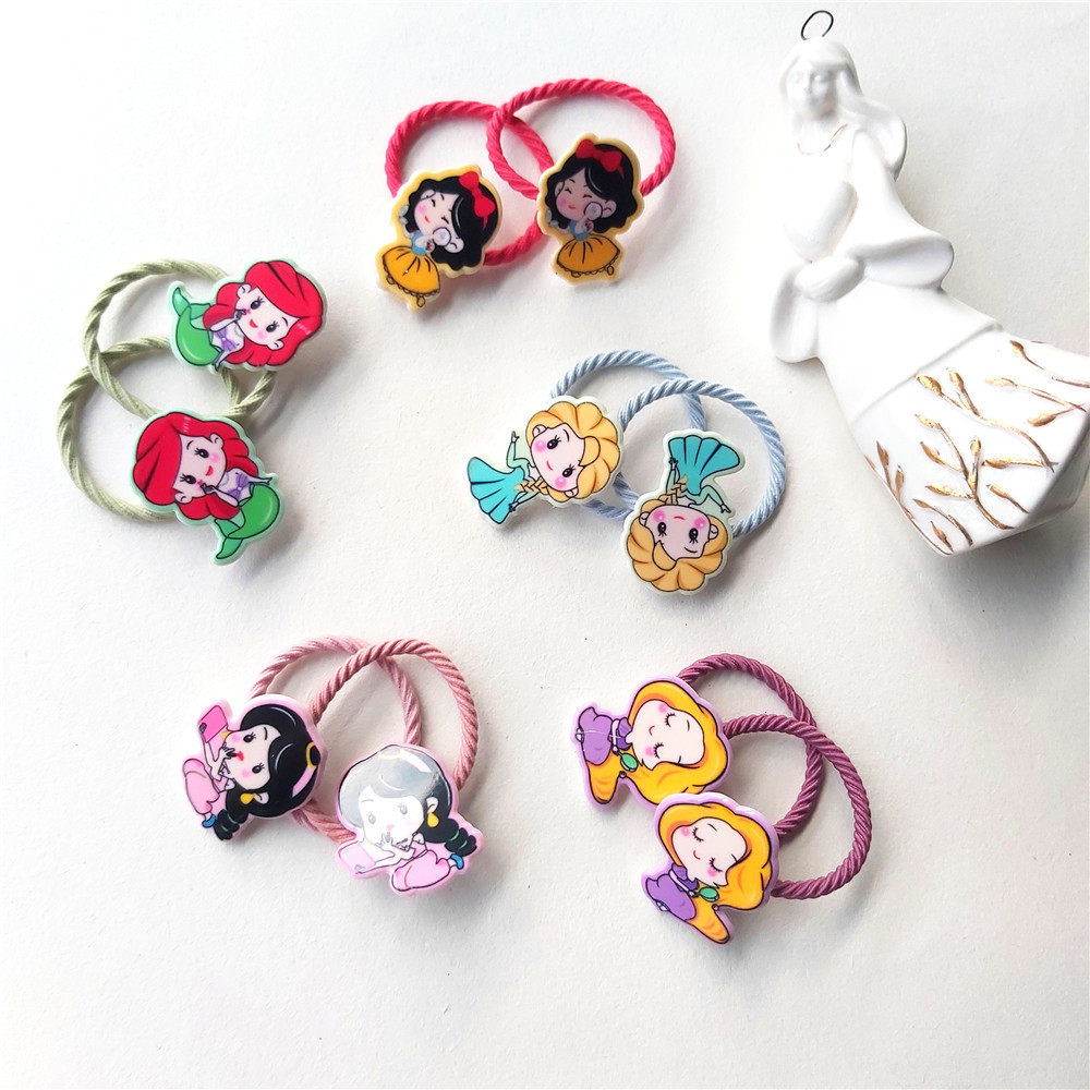 小仙女卡通公主发圈 儿童q版公主美人鱼睡美人冰雪系列发饰