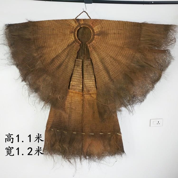 农家乐装饰壁饰传统手工竹编雨衣斗笠复古怀旧草编蓑衣道具