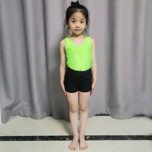儿童体操服背心短裤套装成人芭蕾中国舞男女孩练功训练形体分身服