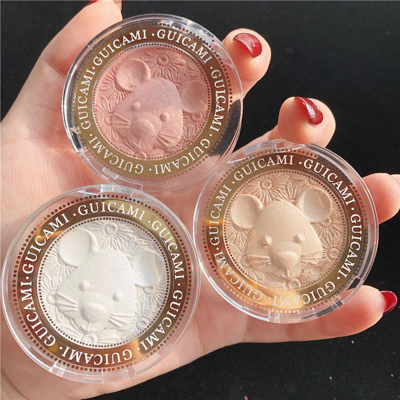 网红钻石高光腮红修容三合一组合盘神仙爆闪粉饼持久提亮珠光细闪