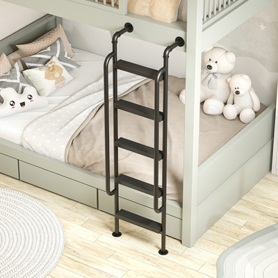 定制北欧梯子家用学生宿舍上下床双层床爬梯阁楼楼梯铁艺loft复古
