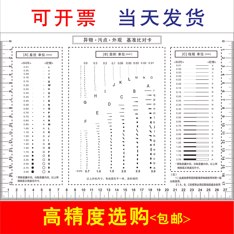 GODA污点卡点线规菲林尺比对卡片