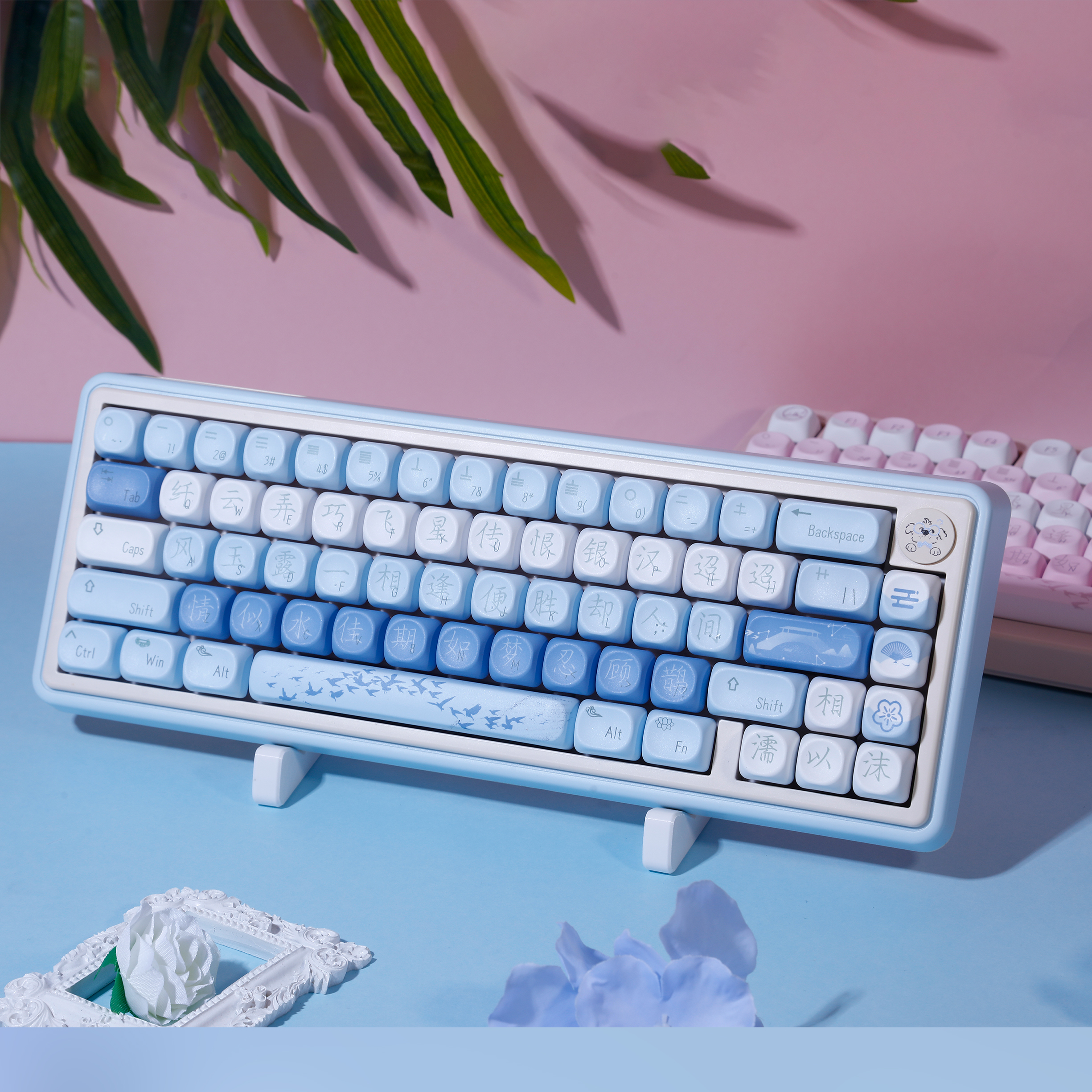 嗨前沿七夕乞巧键帽520蓝色PBT键