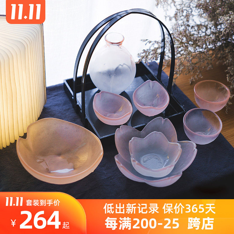 西米集市日本进口广田硝子樱花磨砂手工玻璃酒杯酒壶清酒酒具礼物|msdalam kategori pinggan mangkuk, Flagon/Wineglass/Wine, Wine Kit - dari Buy2taobao.com untuk memberikan perkhidmatan ejen Taobao profesional membeli