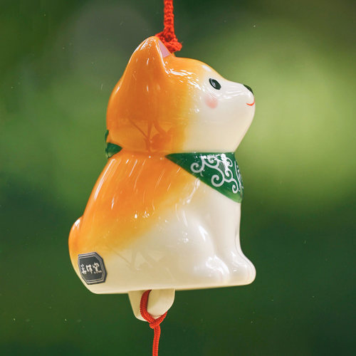 日本药师窑陶瓷柴犬风铃