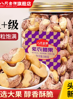 新货A160特大颗粒越南原味带皮腰果500g罐装盐焗孕妇零食坚果炒货