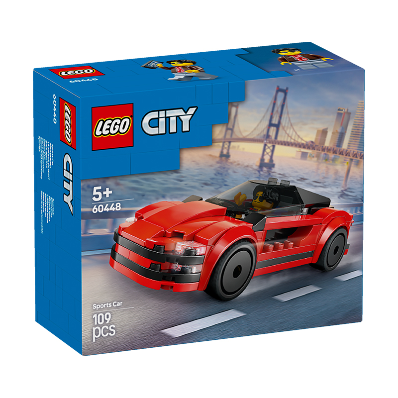 【1月新品】LEGO乐高城市系列60448红色跑车男孩拼搭积木玩具