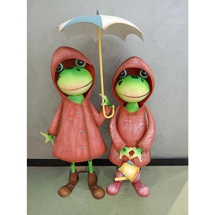 包邮促销 美式乡村风格复古做旧铁艺青蛙造型摆件花盆花桶架