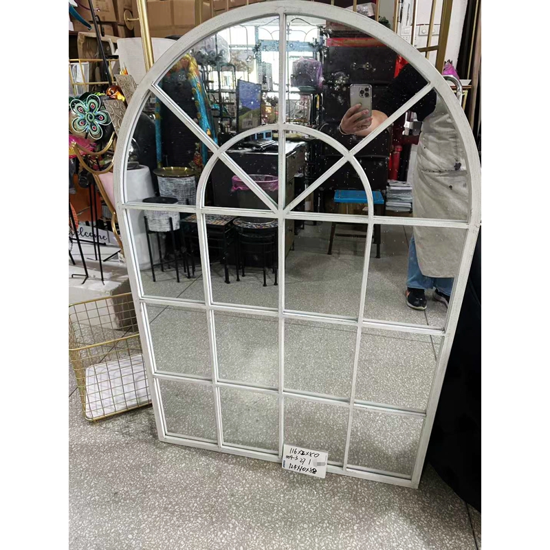 包邮美式复古铁艺拱形壁挂装饰镜