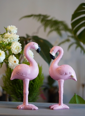 外贸原单 北欧风格树脂气球火烈鸟造型摆件 特色装饰布景道具