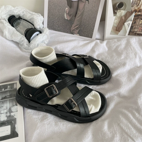 Летние сандалии, обувь, сексуальная подходит с юбкой на липучке, 2022, в корейском стиле, популярно в интернете