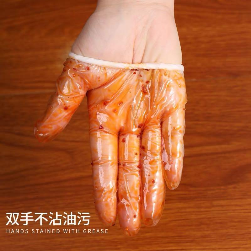 玉手pvc透明无粉食品级一次性防护手套