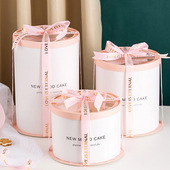 蛋糕盒6寸手提圆形8寸10寸包装 双层加高盒子生日透明定制厂家直销