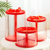 圆形蛋糕盒婚庆花馍喜诞寿桃老人网红6六8十12寸圣诞生日包装 盒子