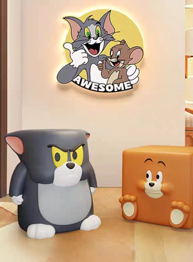 创意入户换鞋凳门口家用小矮凳可爱入户穿鞋板凳汤姆猫奶油风凳子