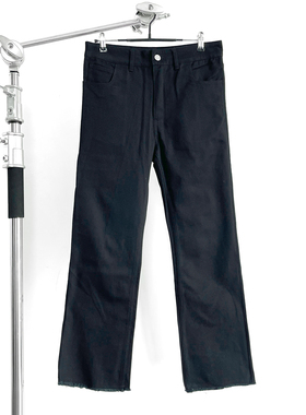 【现货】RAF SIMONS 20FW原牛直筒宽松皮牌拉链条拼接休闲牛仔裤