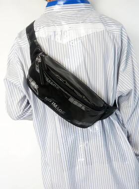 【现货】DOUBLET字母动态3D视觉变换渐变文字PVC创意防水单肩腰包