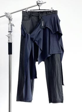 【现货】RAF SIMONS04SS ARCHIVE水洗做旧褪色拼接修身行尸休闲裤