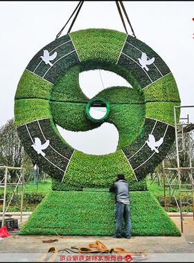 贵州景观草雕定制公园楼盘五色草园艺造景定做真草国庆雕塑美陈