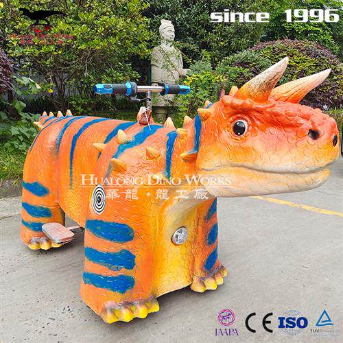 新品亲子恐龙电动跑跑车广场公园仿真动物坐骑牛龙电瓶小车.