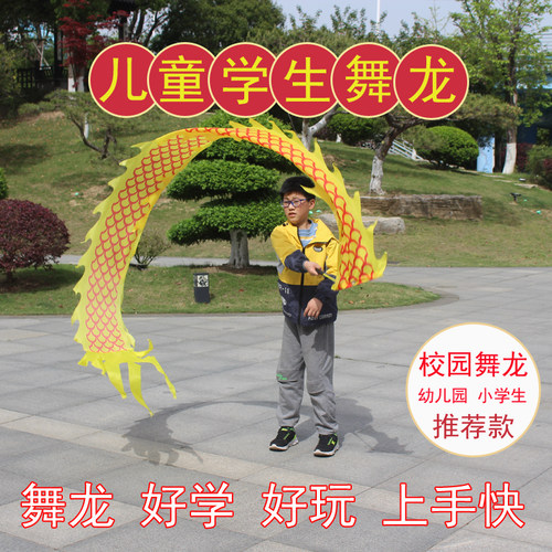甩龙舞龙彩带健身广场耍龙带中老年杆初学儿童彩条龙空竹立体龙
