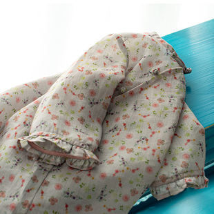 小孩旗袍女童日常可穿汉服天丝苎麻防晒长袖连衣裙幼儿园原创碎花