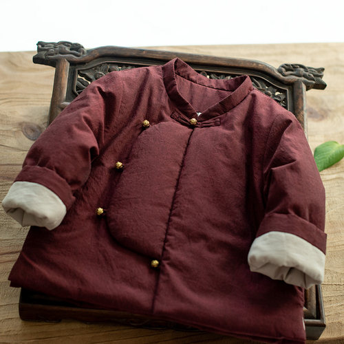 宝宝拜年服周岁男宝礼服平时可穿男童中式冬装红色喜庆中国风唐装