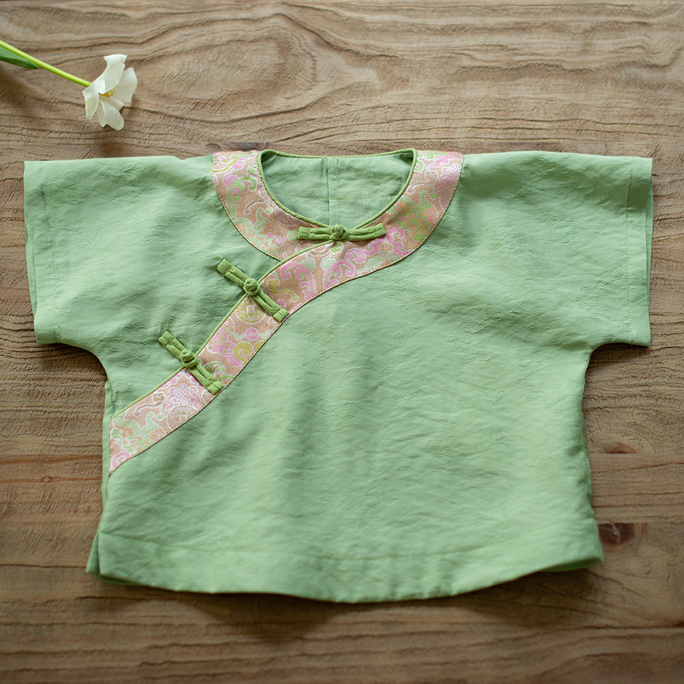 女童日常可穿上衣女宝倒大袖旗袍夏好看国风复古中式唐装2025新款