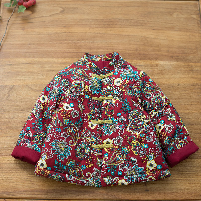 儿童唐装名族特色服装男童女童汉服冬季加厚古风改良东北大花棉袄,童装/婴儿装/亲子装,唐装,淘宝优惠券,粉丝福利购,淘宝优惠卷