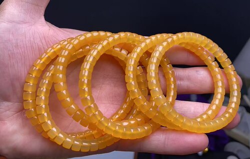 精品，精工，毕业级，缅黄药片手串尺寸6*4