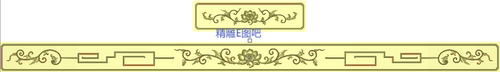 精雕图灰度图浮雕图月季牡丹洋花博古线围板横板牙板224-1023x54