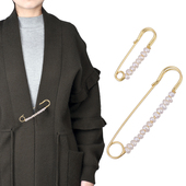 高档天然珍珠别针配饰轻奢原创手工胸针百搭领针固定衣服开衫 配饰