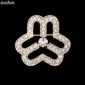 妇联标志胸针水钻胸花妇女联合会胸章徽章定做高档妇徽会徽丝巾扣