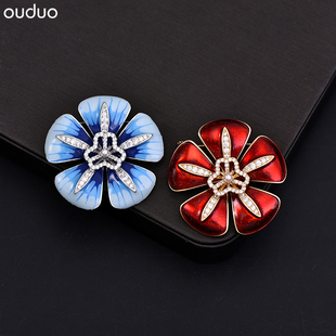 新花朵妇联会徽章胸针高档女山茶花妇女联合会标志徽章定制礼盒装