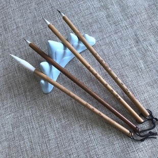 汉笔坊毛笔小京提特制沧浪玉锥小楷七紫三羊精制兼毫小楷抄经