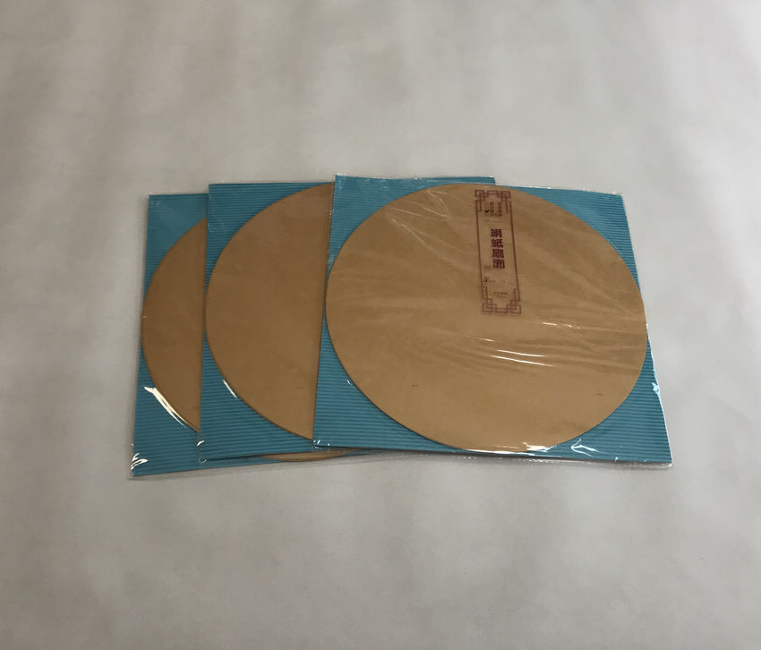 日本进口特殊绢纸带绢纹泥铜绢纸扇圆形熟宣纸工笔小楷抄经