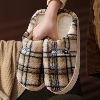 2025新款细细条绒防滑慈溪棉拖鞋