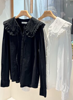 韩国直邮东大门代购正品2025冬季新款 elmu 气质款娃娃领袖衬衫