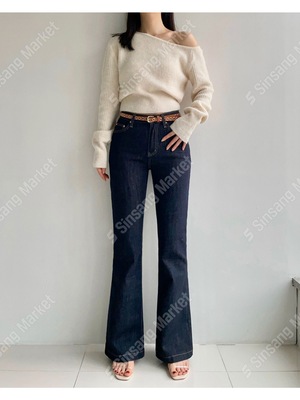 韩国直邮东大门正品代购2026春季 howluk 3010 高腰微喇牛仔裤女