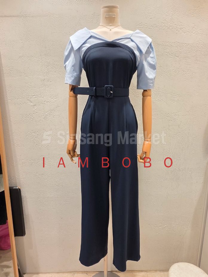 韩国直邮东大门正品代购2026春季 eeyou RUHOT 假两件腰带连体裤