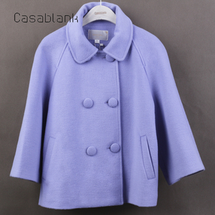 Casablank卡莎布兰卡冬季羊毛呢大衣女小个子短款学院风呢子外套