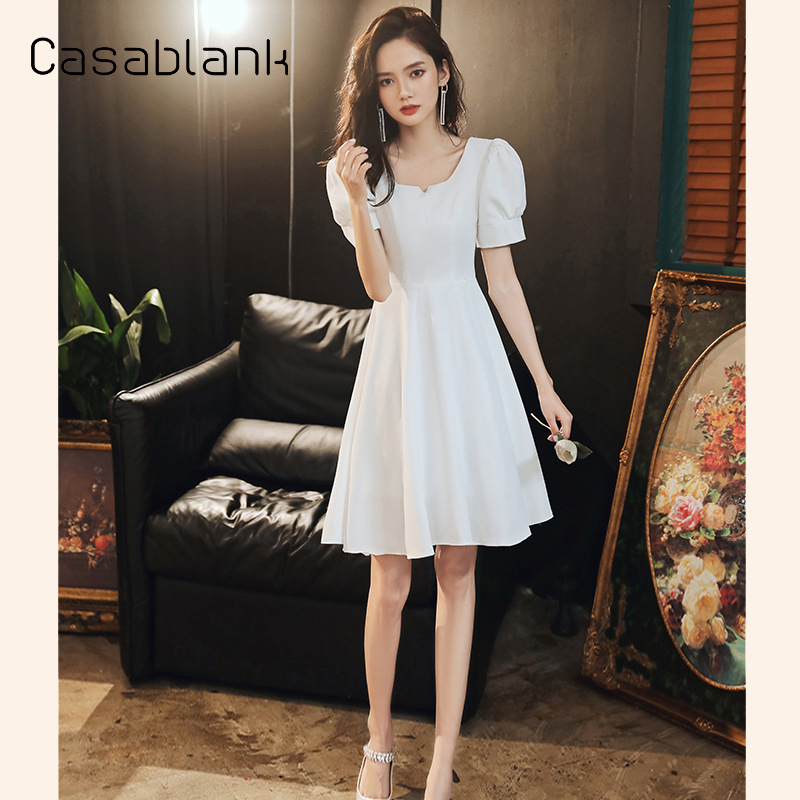 卡莎布兰卡法式收腰礼服连衣裙