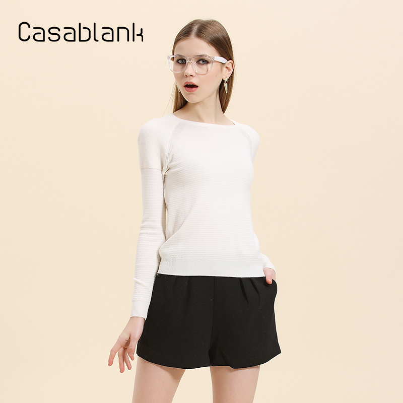 Casablank韩版纯色百搭套头毛衣