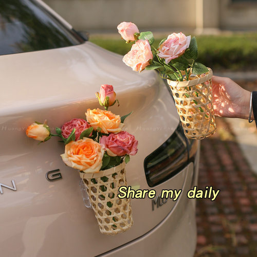 车尾法式玫瑰花束装饰品汽车装饰