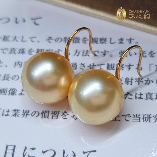 极光干枯玫瑰天然海水珍珠耳钉