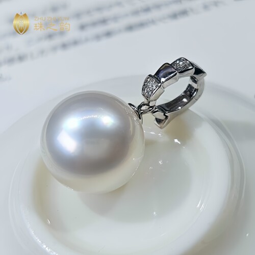 极光澳白18k金钻石万能扣吊坠