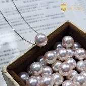 特价 镜面光akoya日本天然海水珍珠路路通吊坠项链正圆强虹光裸珠