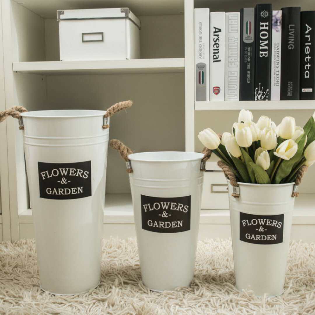 铁皮桶泡花插花复古做旧干花花桶 花店家用专用装饰醒花桶鲜花桶