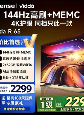 海信Vidda R65  65寸4K 144HZ高刷MEMC防抖HDR10护眼电视65V1Q-R
