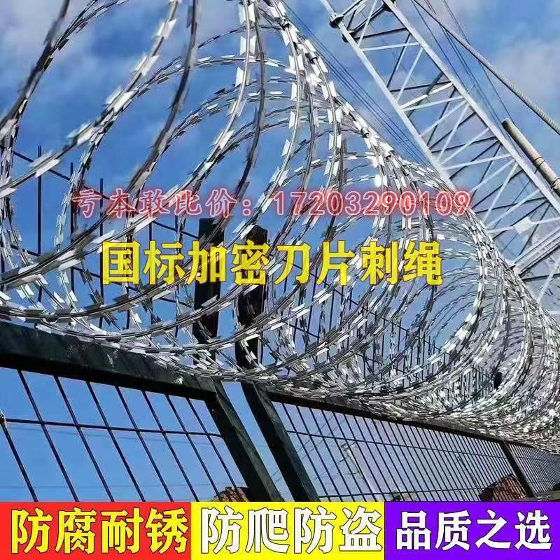 刀片刺绳防盗刺滚笼防盗网铁丝铁蒺藜刺网围墙防攀爬镀锌牛羊围栏
